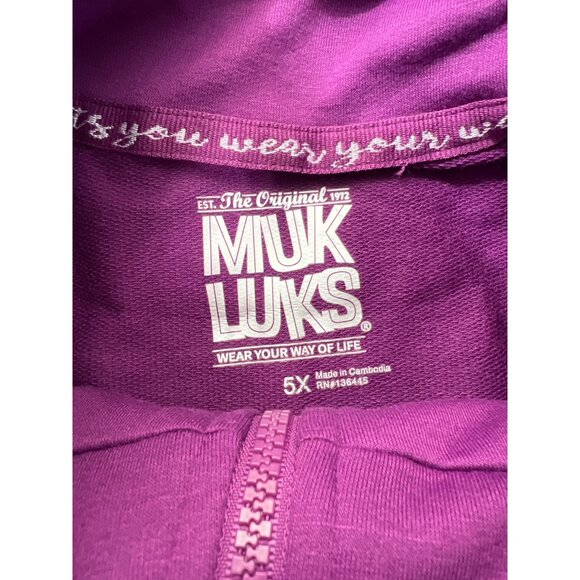 MUK LUKS 1/4 Zip Lounge Topper Womens 5X Purple Wine Berry Polyester Blend NEW - Picture 5 of 7